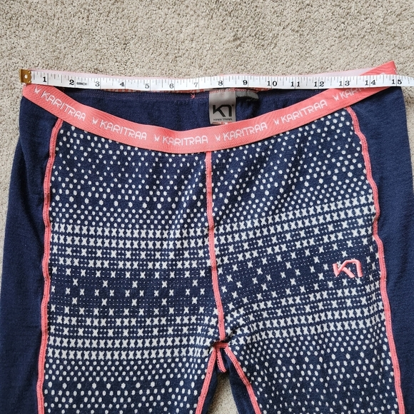 Wool Blend Baselayer Long underwear Kari Traa Navy Pants Leggings Size XL - Picture 7 of 11